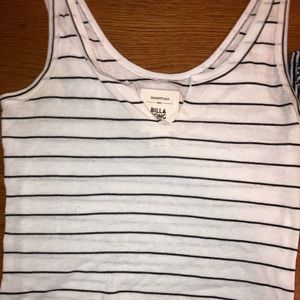 Black and White striped tank